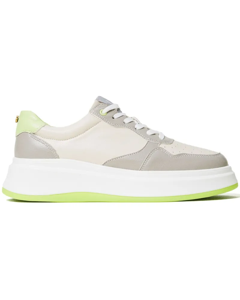Twin-Set Sneakers aus Faux-Leder in Colour-Block-Optik - Nude Nude