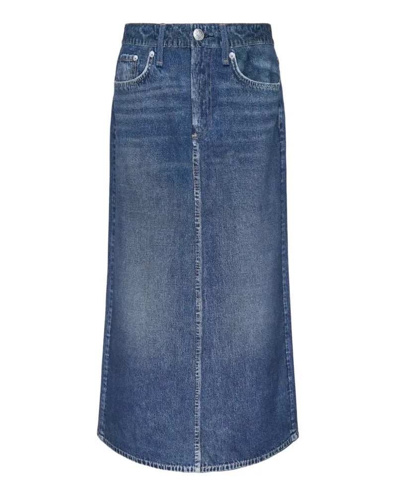 Rag & Bone Miramar Midirock mit ausgeblichenem Effekt - Blau Blau