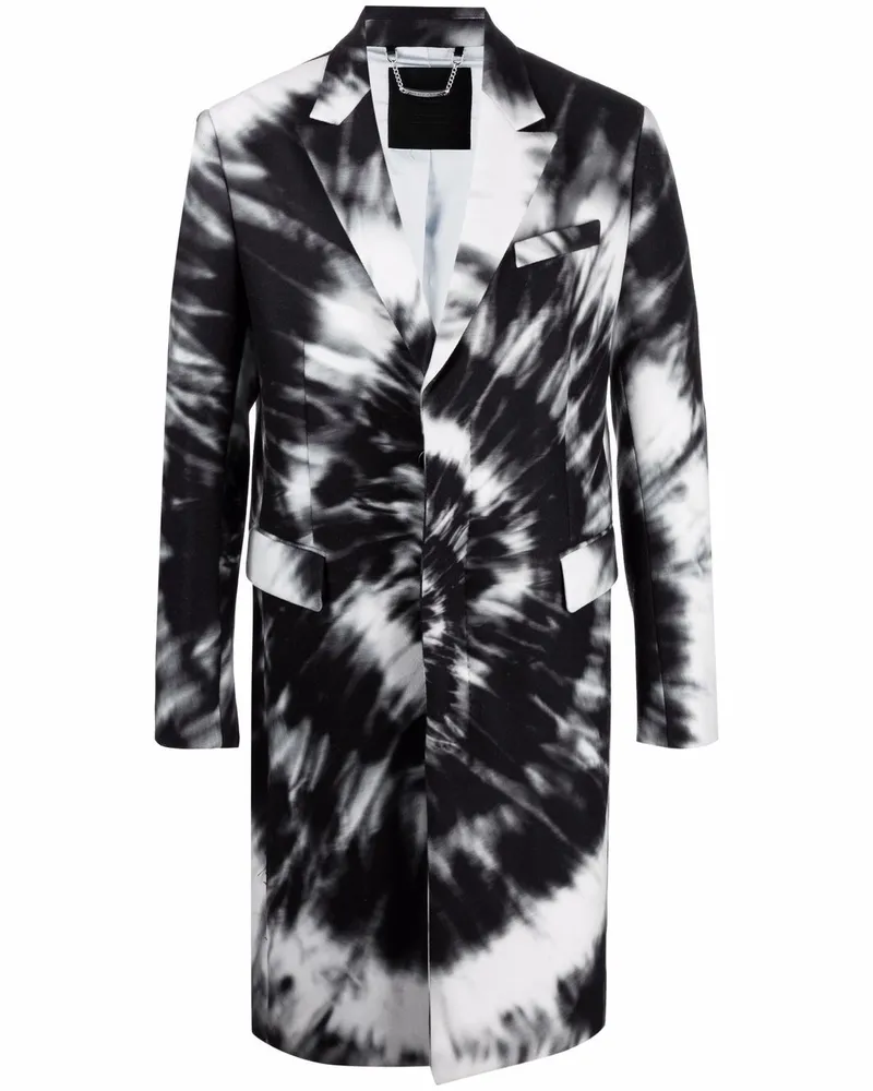 Philipp Plein Mantel mit Batikmuster - Schwarz Schwarz