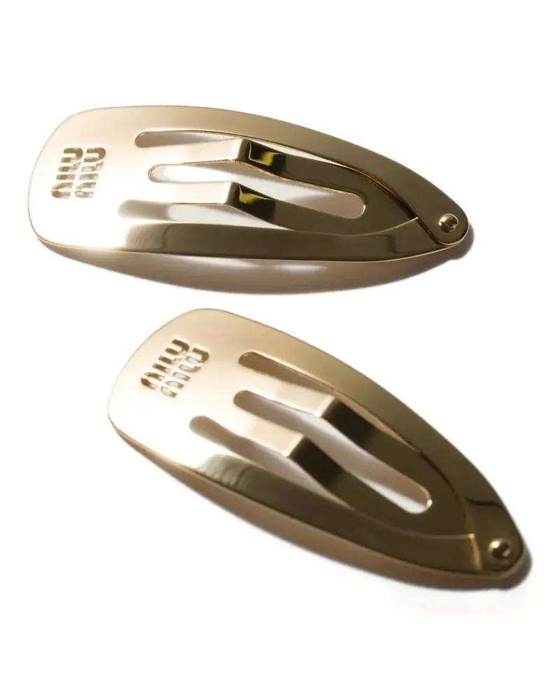 Miu Miu metal hair clips - Gold Gold