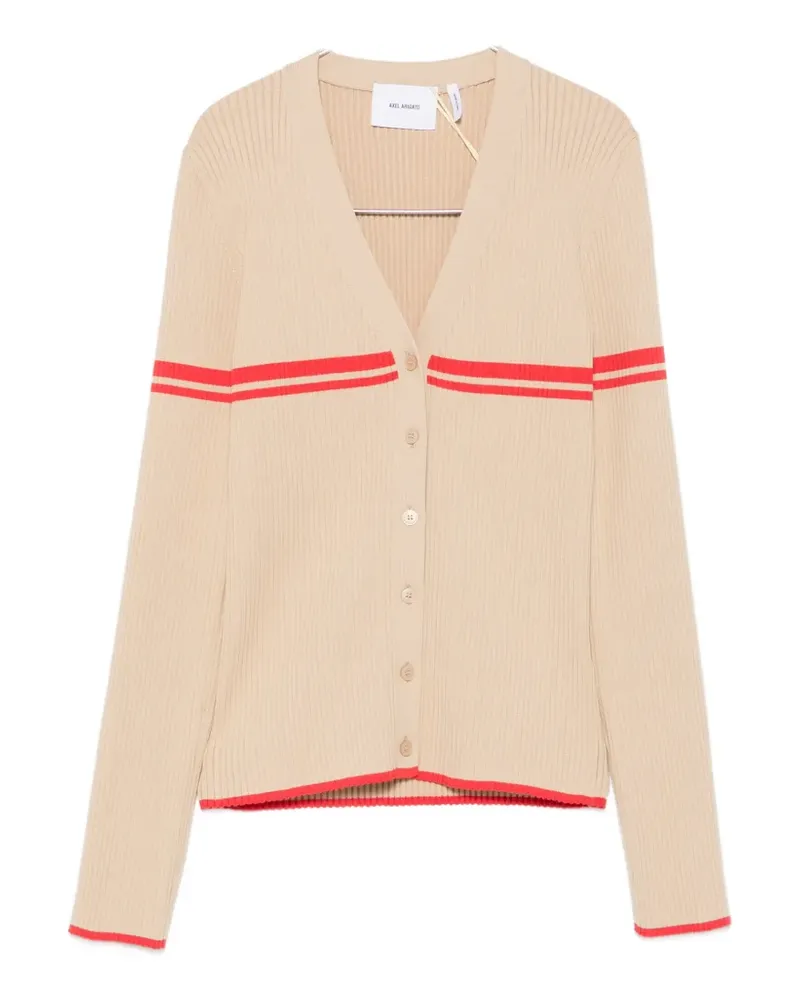 Axel Arigato Fleur ribbed-knit striped cardigan - Nude Nude