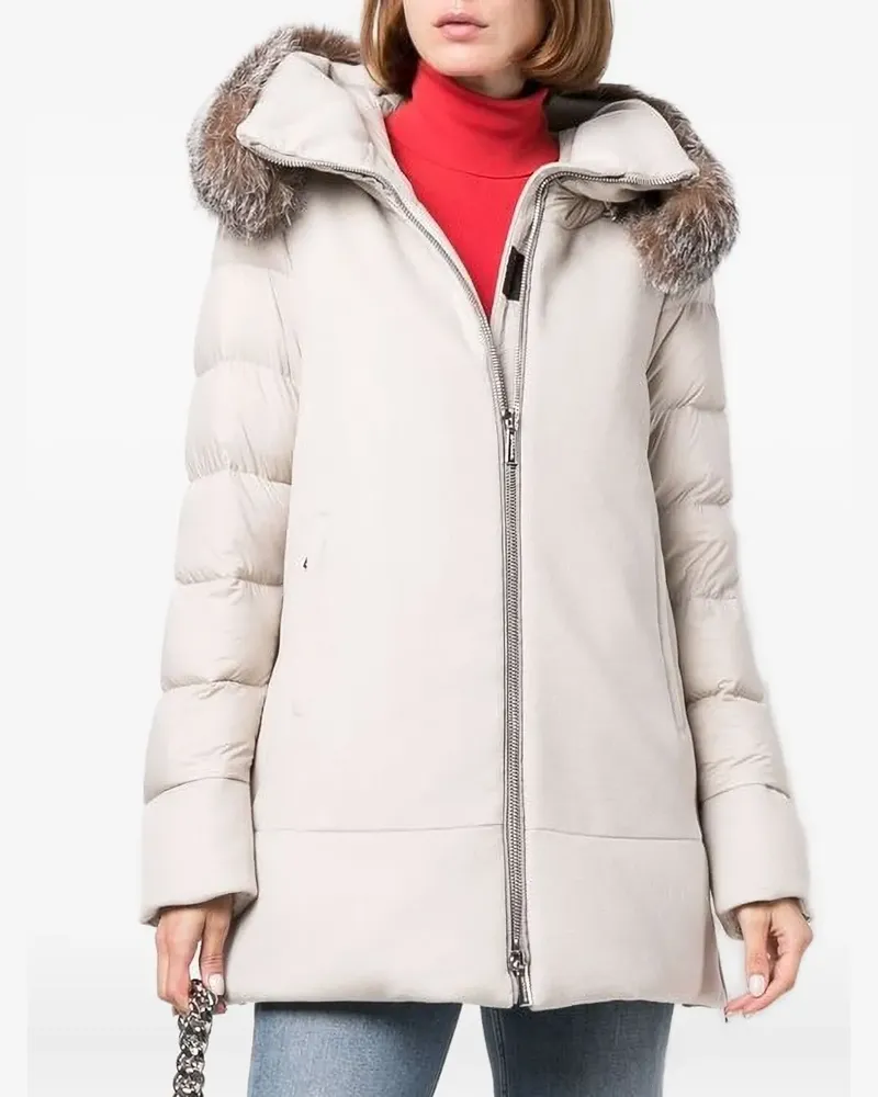 MOORER Jacke mit Pelzbesatz - Nude Nude