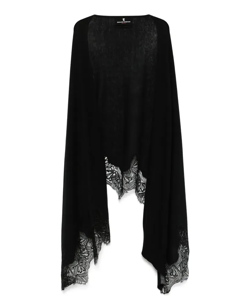 Ermanno Scervino Schal mit Spitzendetail - Schwarz Schwarz