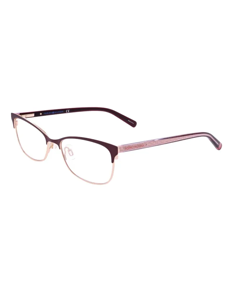 Tommy Hilfiger Brille mit eckigem Gestell - Rot Rot