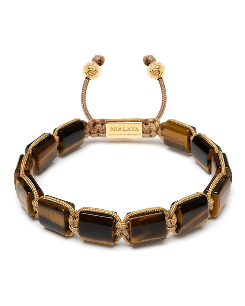 Nialaya Armband mit Tigerauge-Perlen - Braun Braun