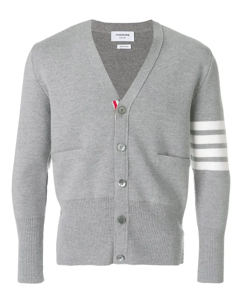 Thom Browne Cardigan mit Logo-Streifen - Grau Grau