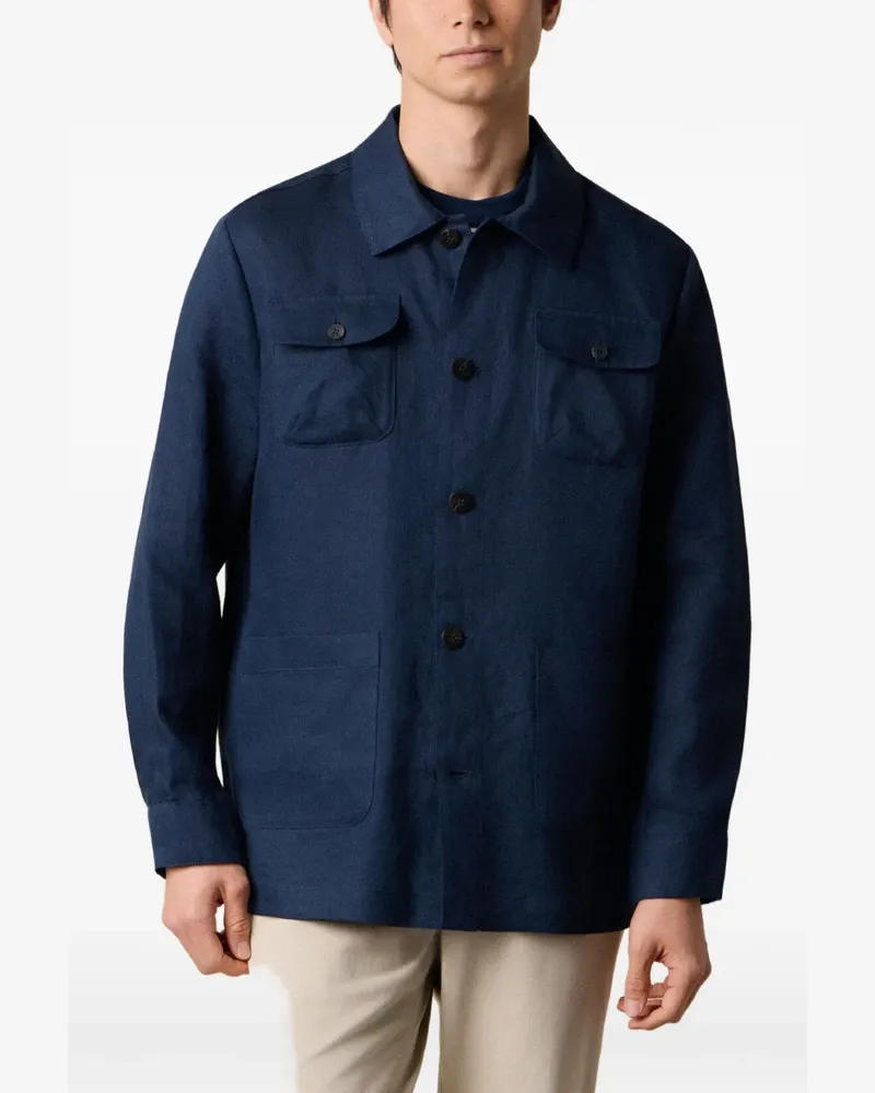 Brooks Brothers buttoned linen overshirt - Blau Blau