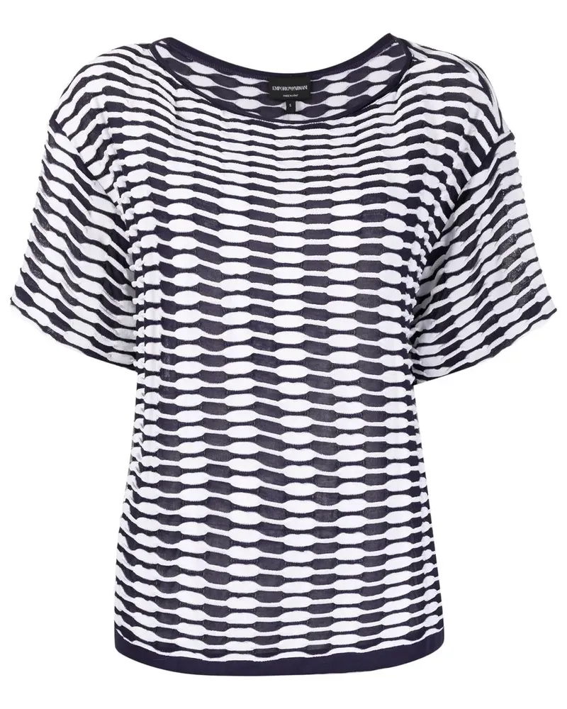 Emporio Armani Texturiertes T-Shirt - Weiß Weiß