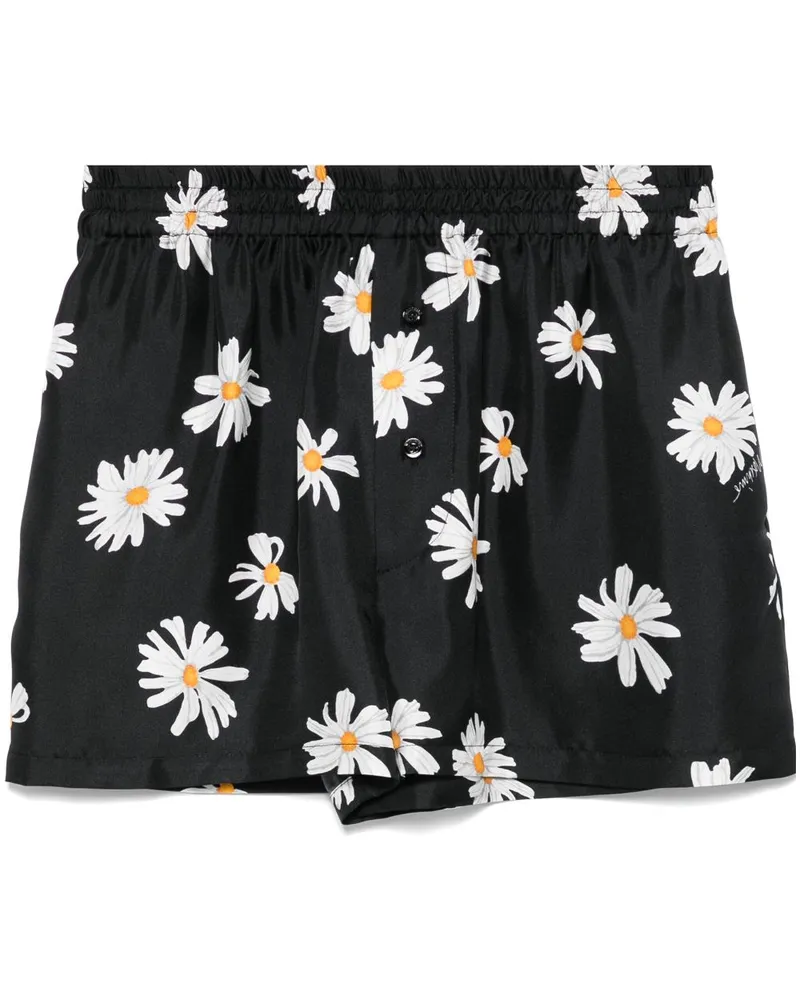 Moschino Shorts mit Blumen-Print - Schwarz Schwarz