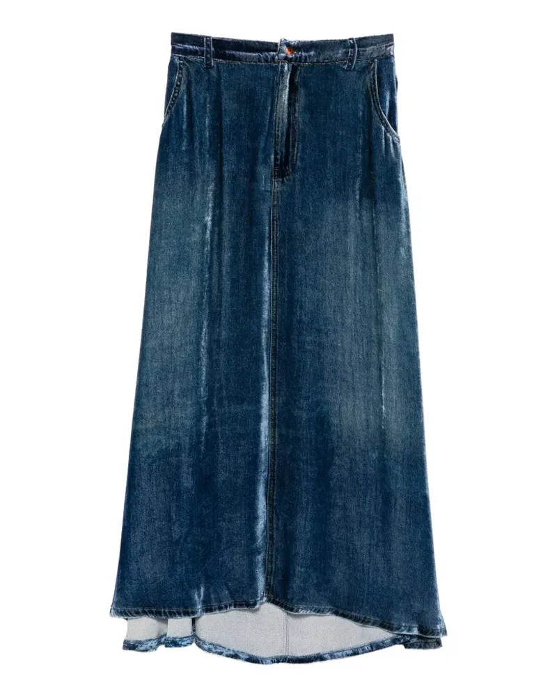 Pierre-Louis Mascia Kandox Midirock mit Samteffekt - Blau Blau