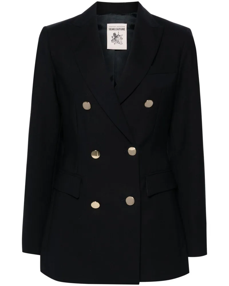 Semicouture Doppelreihiger Blazer - Blau Blau