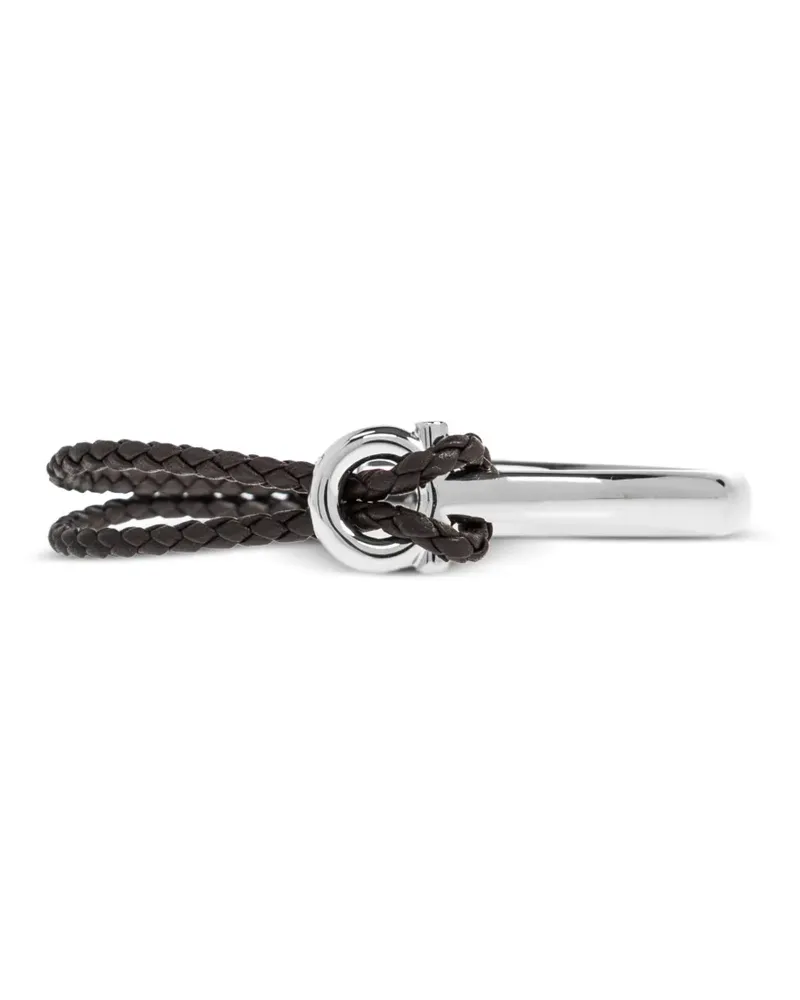 Ferragamo Gancini braided-leather bracelet - Silber Silber