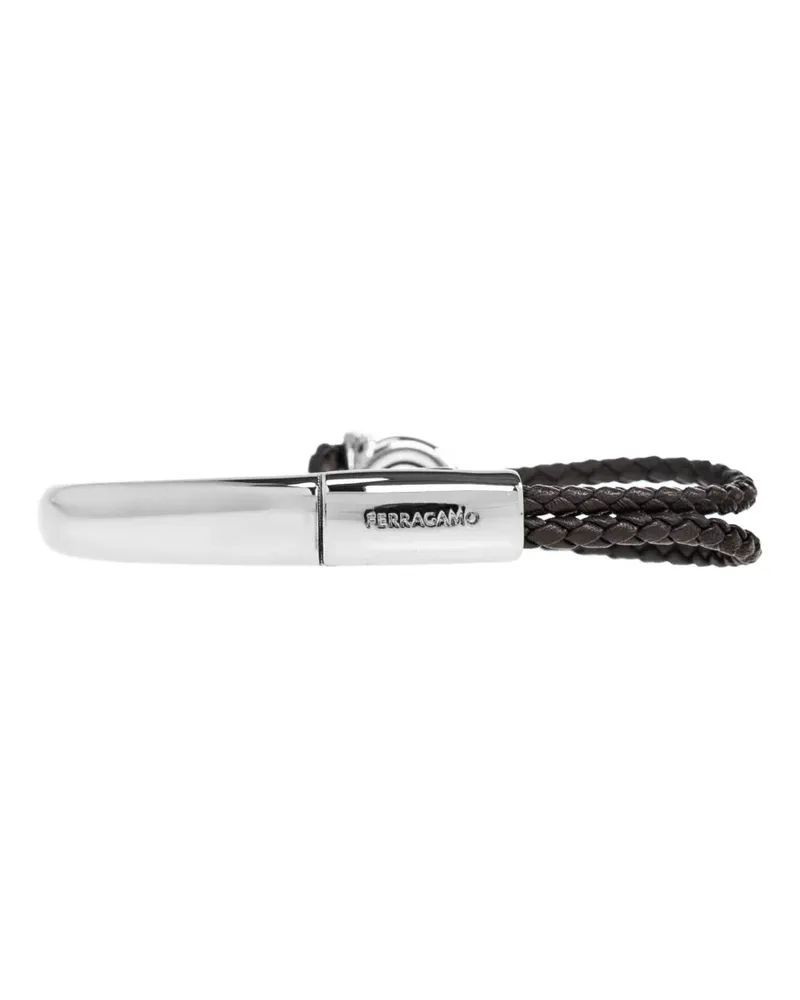Ferragamo Gancini braided-leather bracelet - Silber Silber