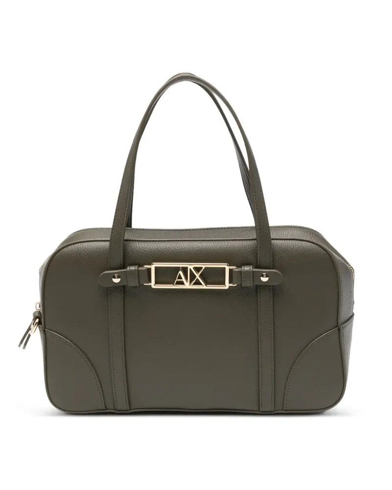 Armani Exchange logo-plaque leather tote bag - Grün Grün