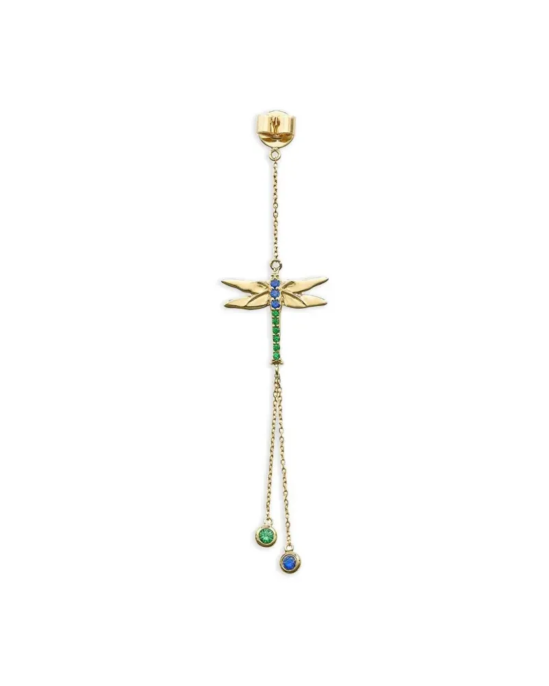 Robinson Pelham 14kt Gelbgoldohrring mit blauen Saphiren und Tsavoriten Gold