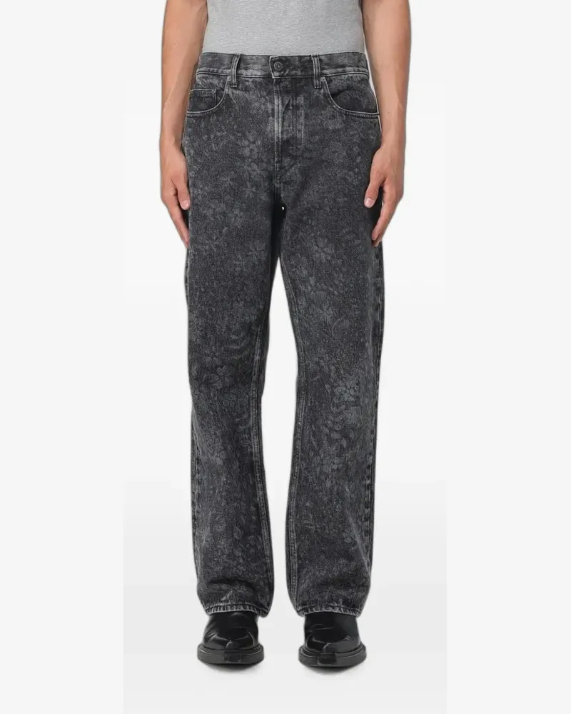 Golden Goose Jeans mit Blumenmuster - Schwarz Schwarz