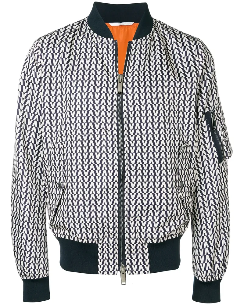 Valentino Garavani Bomberjacke mit Logo-Print - Blau Blau