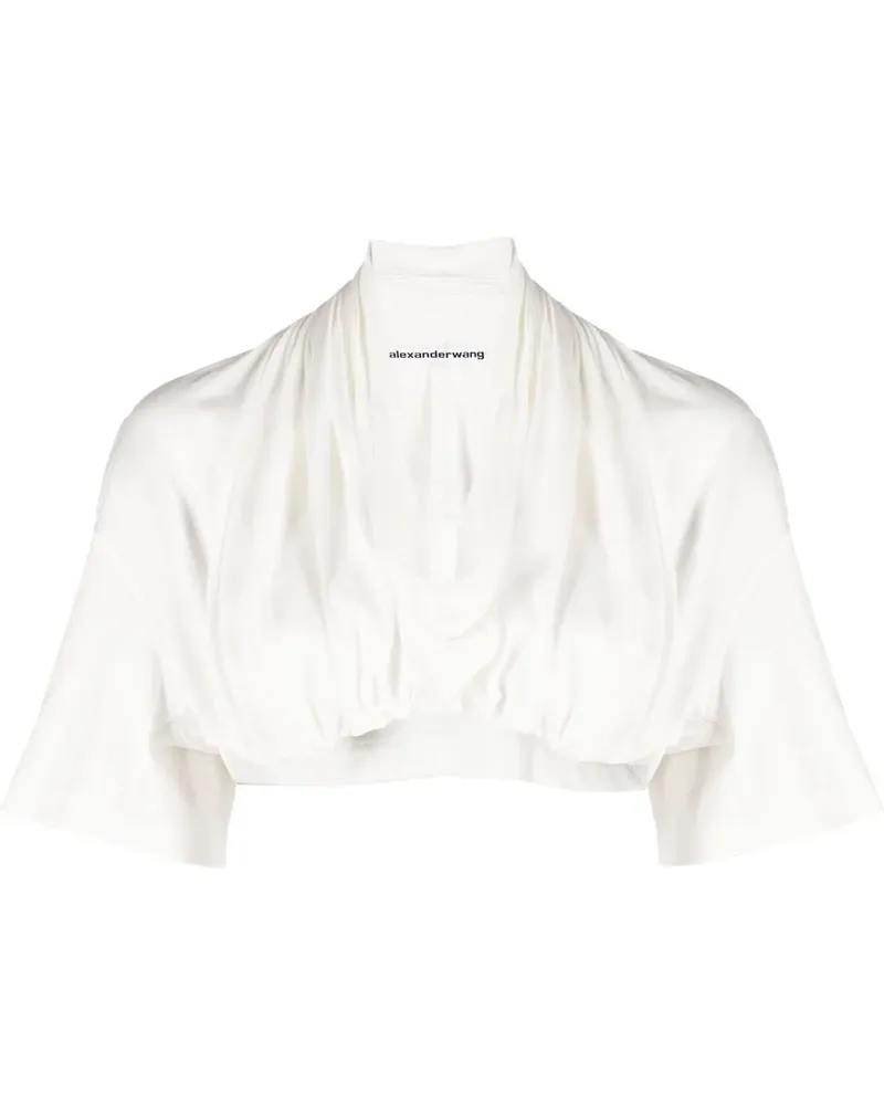 Alexander Wang Drapiertes Cropped-Top - Weiß Weiß