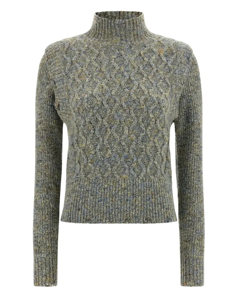 Pinko Proud Mary Rollkragenpullover mit Zopfmuster - Mehrfarbig Mehrfarbig