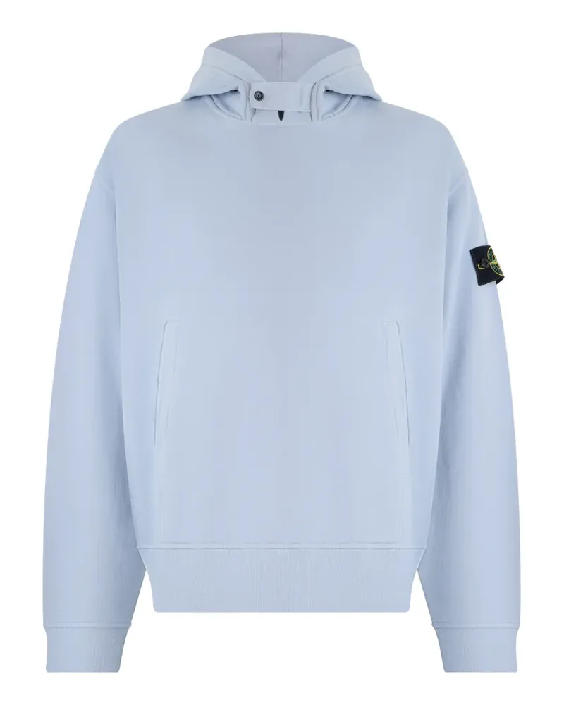 Stone Island 6100023 brushed organic cotton fleece hooded sweatshirt - Blau Blau
