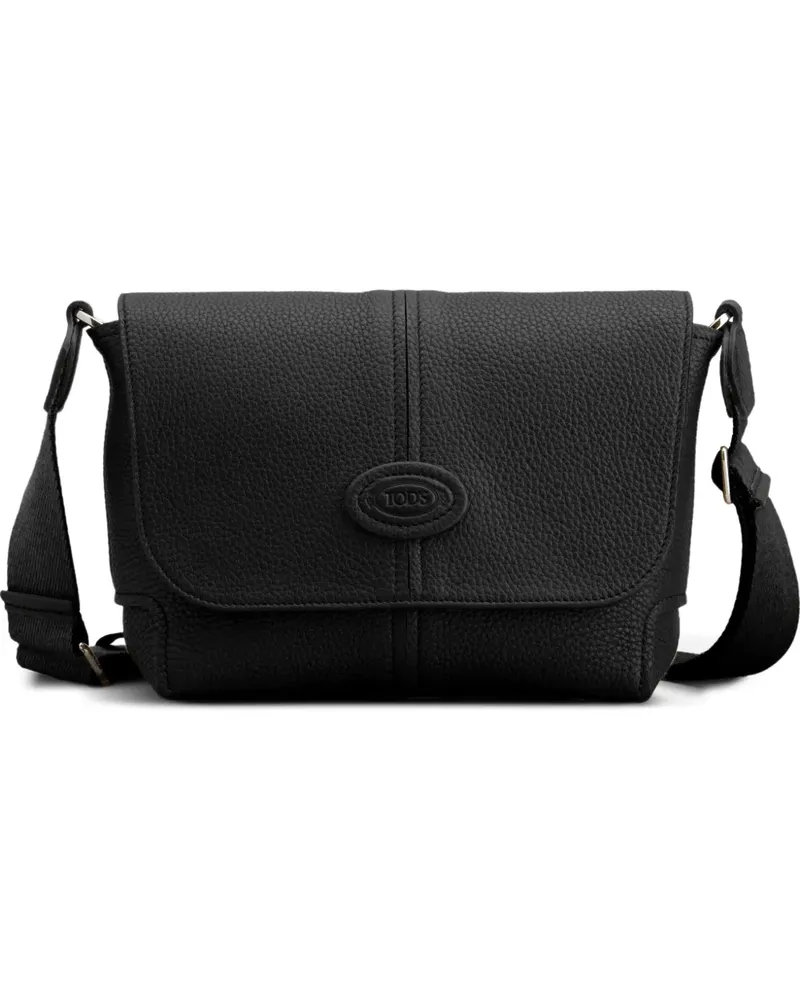 TOD'S Schultertasche mit Logo-Patch - Schwarz Schwarz