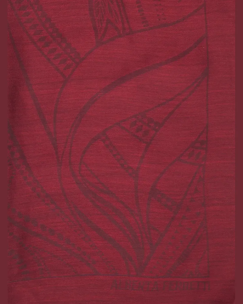 Alberta Ferretti Schal mit abstraktem Print - Rot Rot
