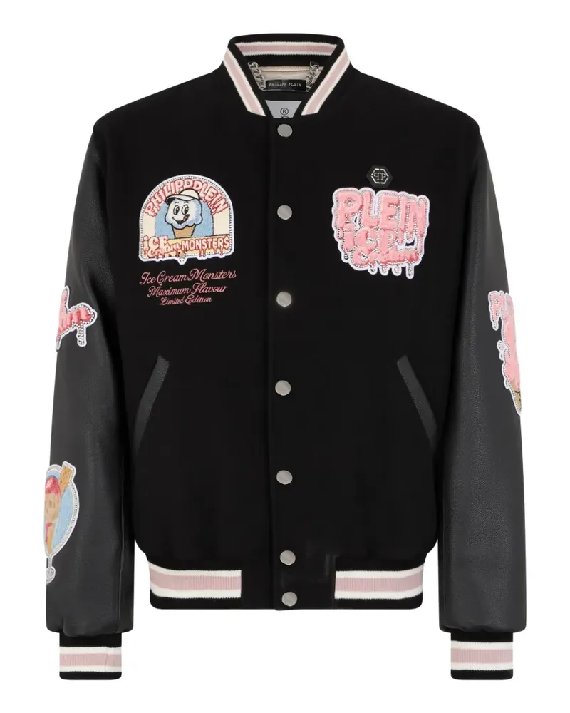 Philipp Plein Bomberjacke mit Applikation - Schwarz Schwarz