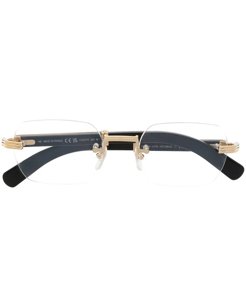 Cartier Runde Brille ohne Rahmen - Gold Gold