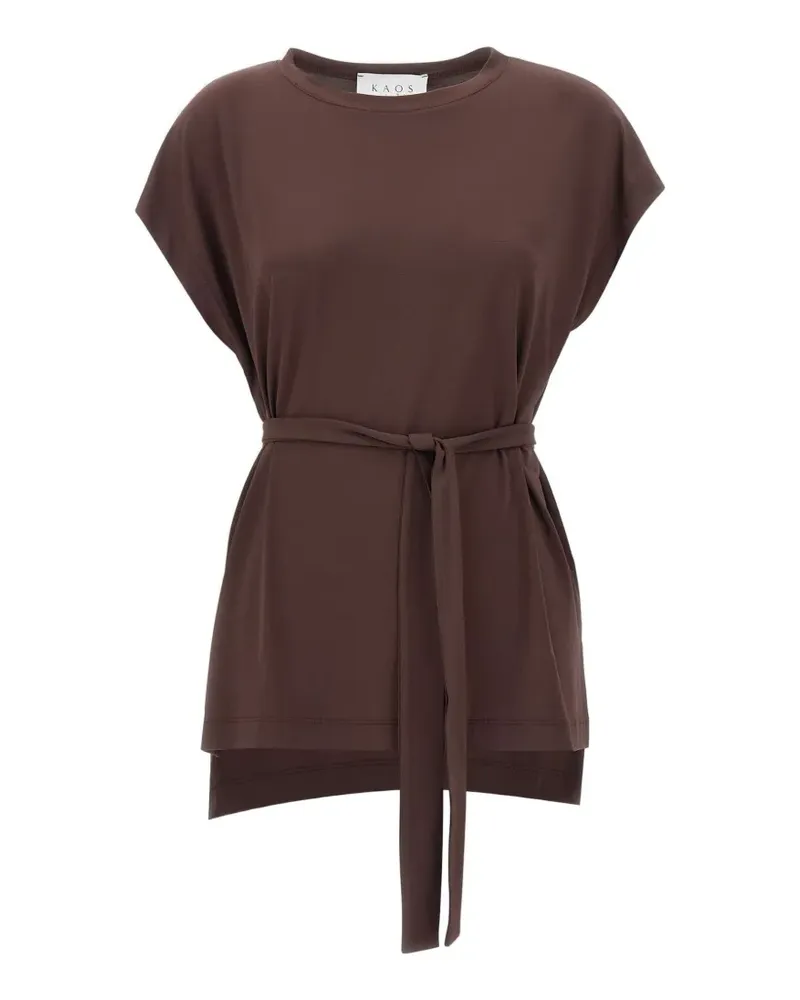 Kaos belted cap-sleeve blouse - Braun Braun