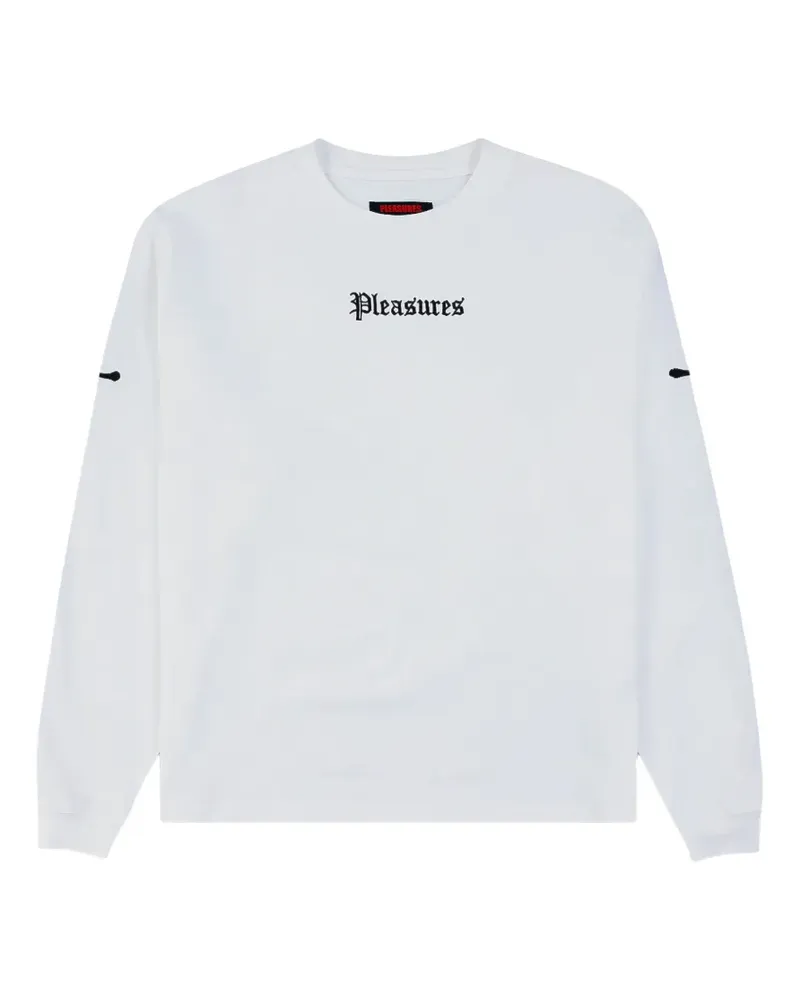 PLEASURES Luster Langarmshirt - Weiß Weiß