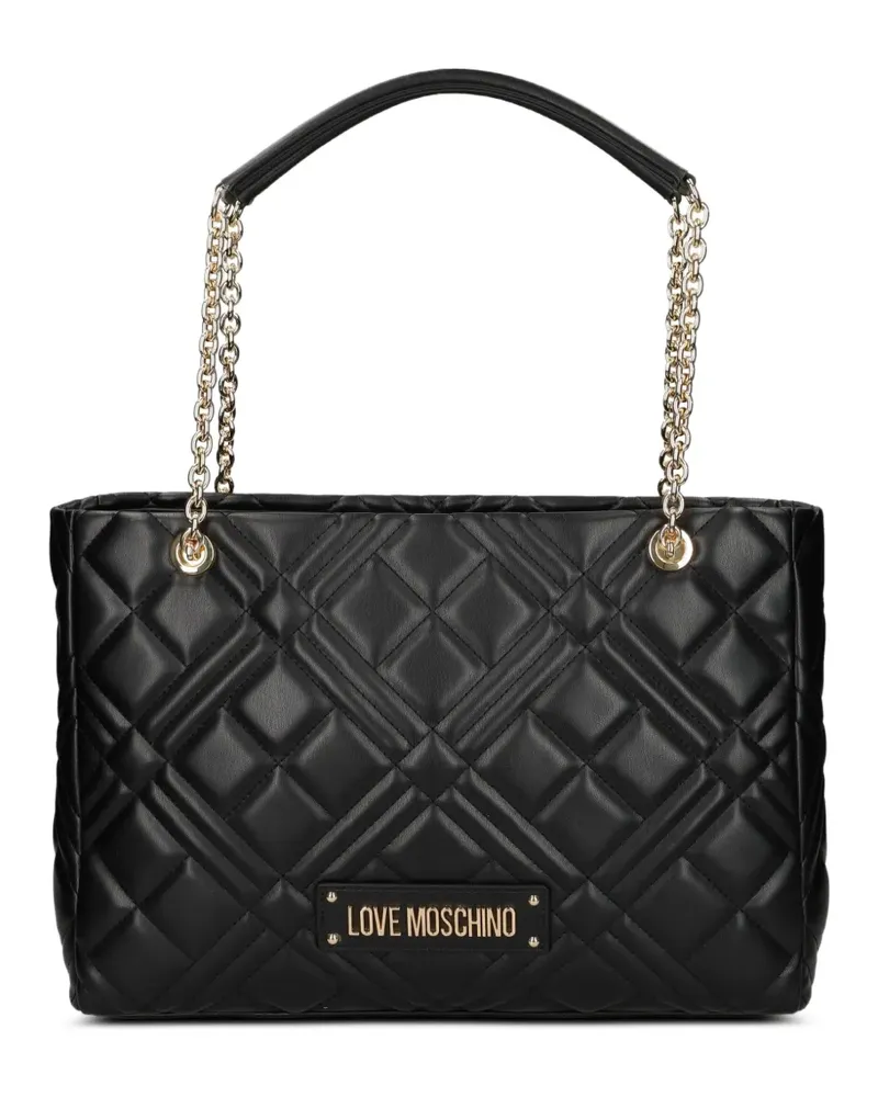 Moschino Gesteppte Schultertasche - Schwarz Schwarz