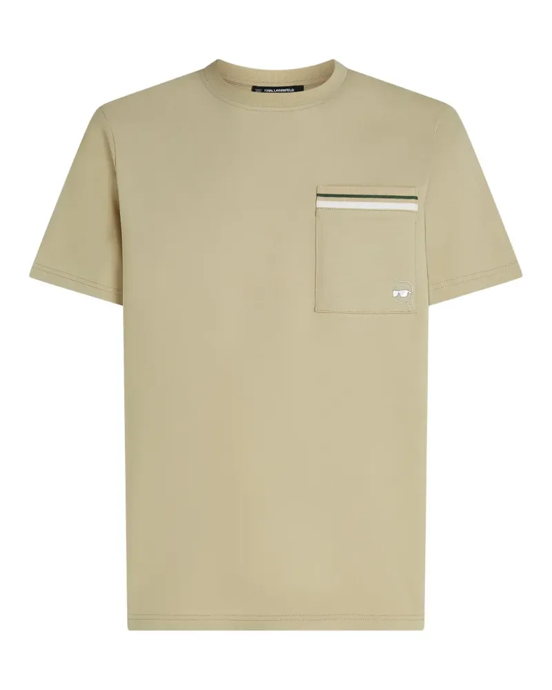 Karl Lagerfeld T-Shirt mit gestreifter Tasche - Nude Nude