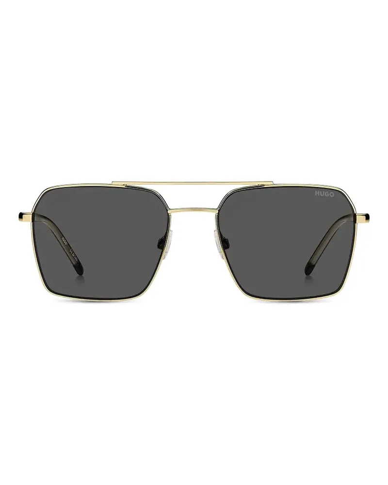 HUGO BOSS Sonnenbrille mit eckigem Gestell - Gold Gold