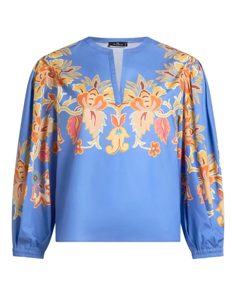 Etro Bluse mit Blumen-Print - Blau Blau