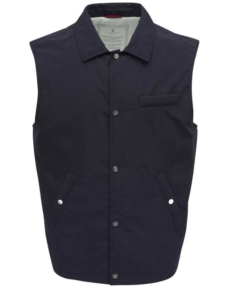 Brunello Cucinelli Gefütterte Weste - Blau Blau