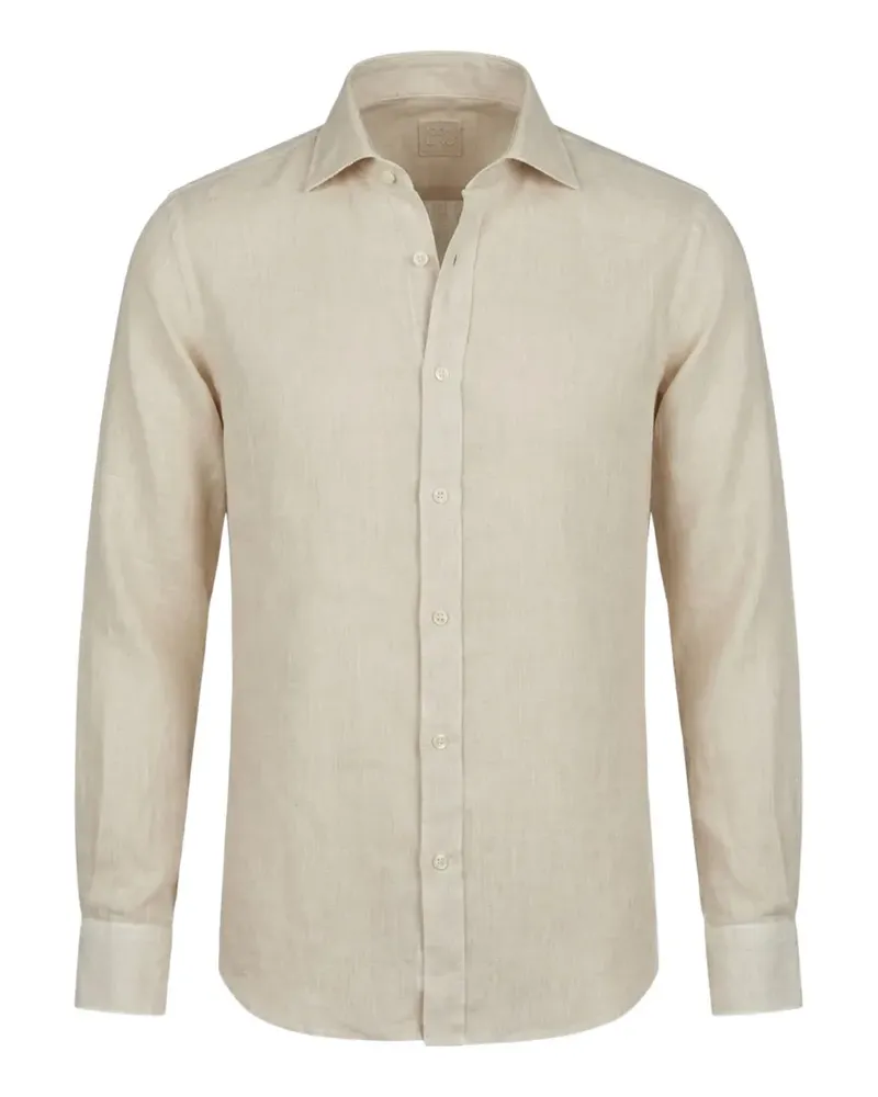 120% Lino long-sleeve linen shirt - Nude Nude