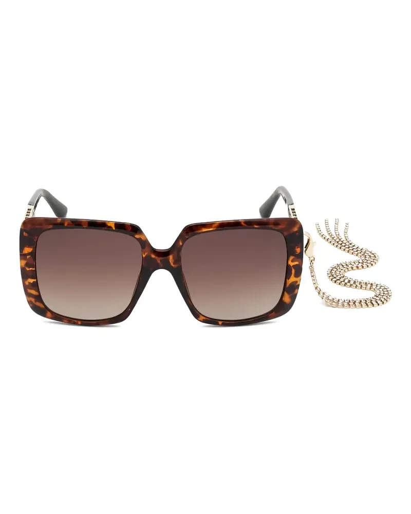 Guess tortoiseshell-effect square-frame sunglasses - Braun Braun