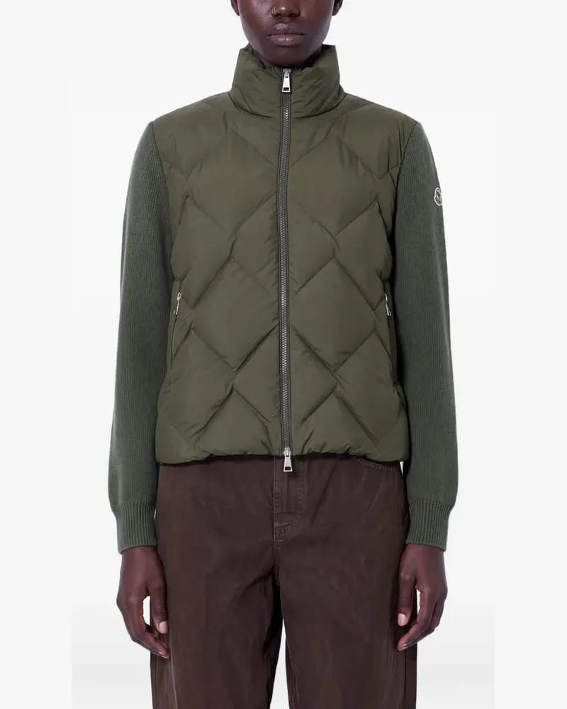 Moncler Jacke mit Logo-Patch - Grün Grün