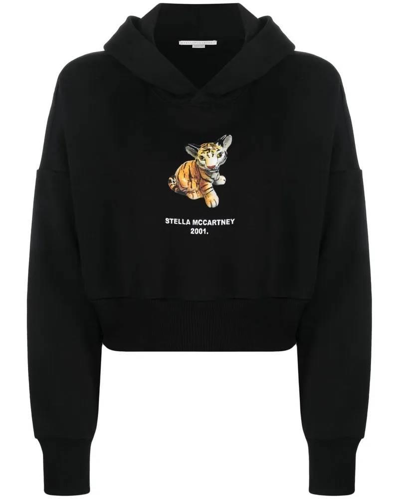 Stella McCartney Hoodie mit Logo - Schwarz Schwarz