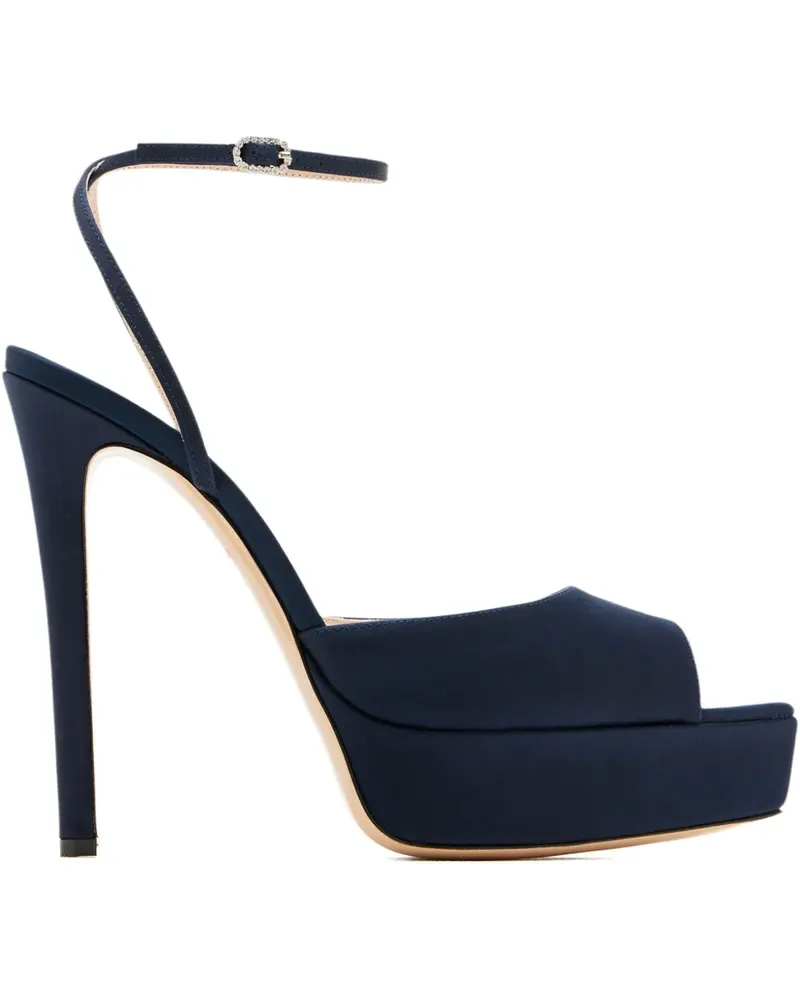 Andrea Wazen Loulou Peeptoe-Sandalen mit Plateau 140mm - Blau Blau
