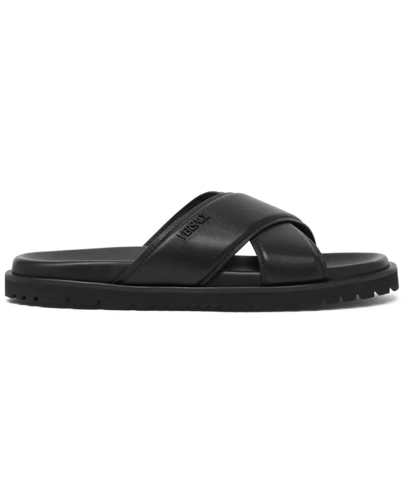 Versace Pantoletten mit Logo - Schwarz Schwarz