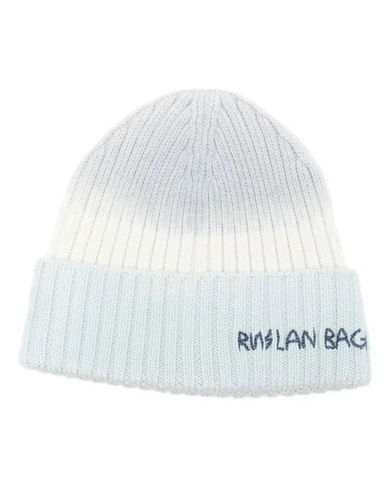 RUSLAN BAGINSKIY Gerippte Beanie mit Logo - Blau Blau