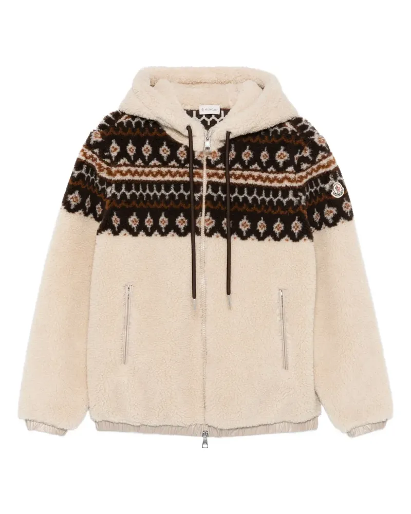 Moncler fair-isle hoodie - Nude Nude