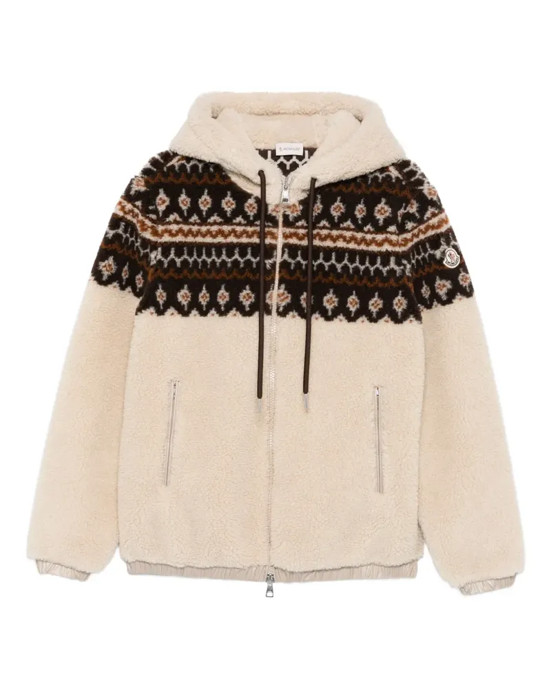 Moncler fair-isle hoodie - Nude Nude