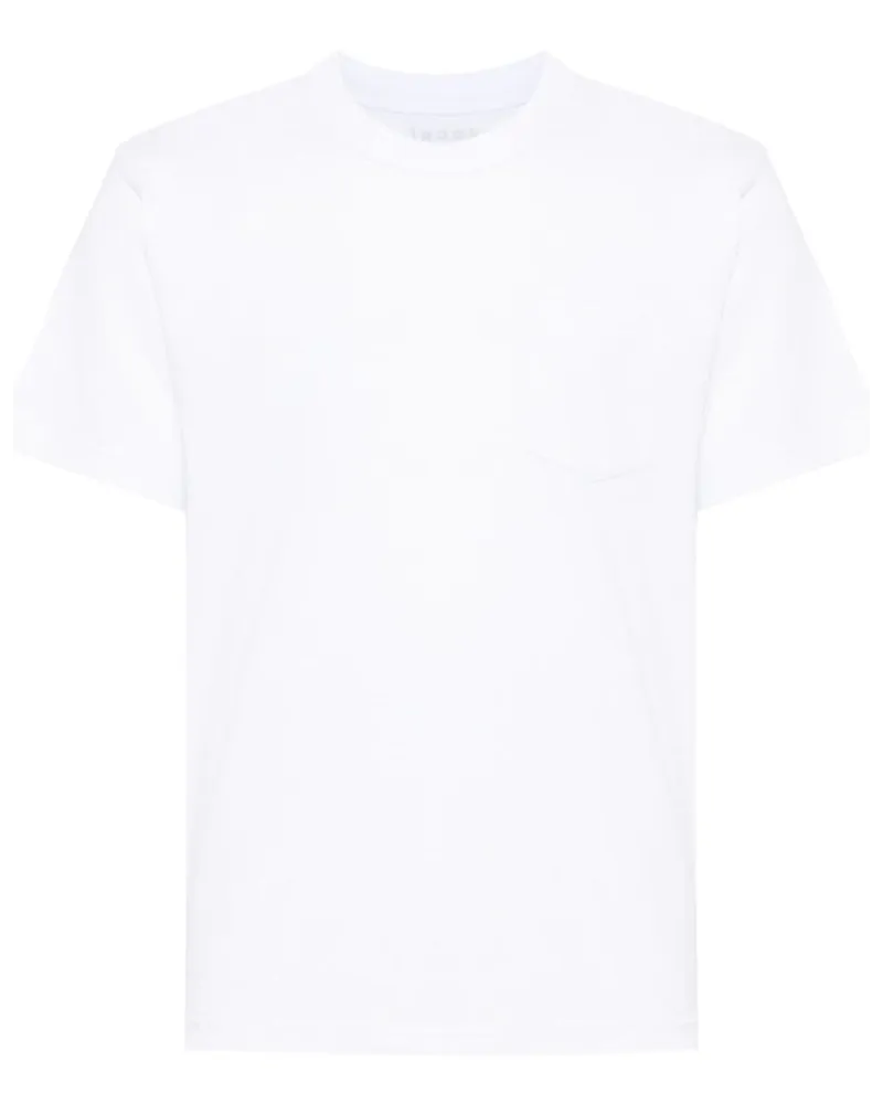 Sacai T-Shirt mit Slogan-Print Weiß