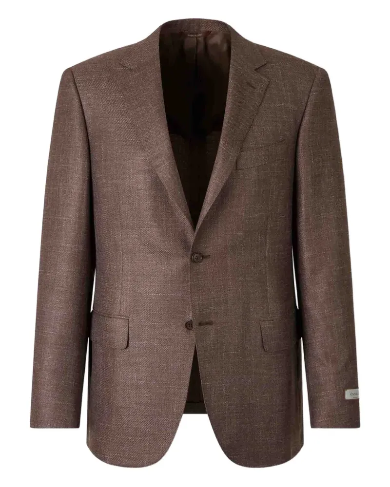 Canali notched-lapel single-breasted blazer - Braun Braun