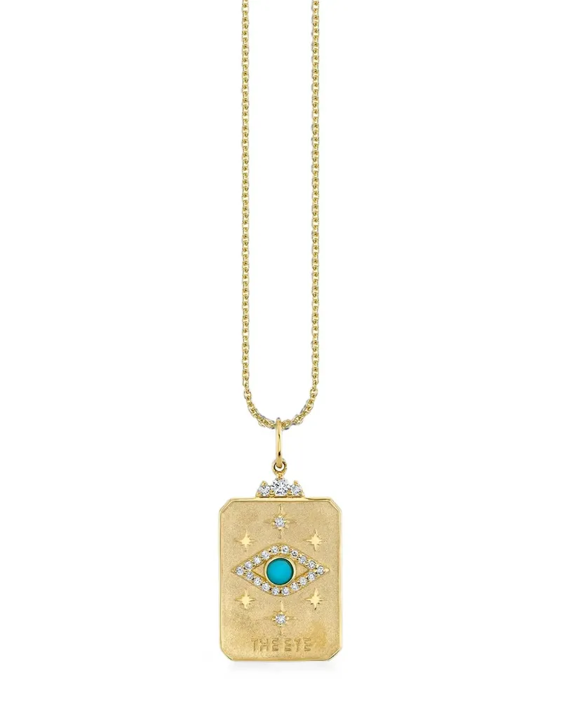 Sydney Evan 14kt Tarot Card Gelbgoldhalskette mit Anhänger Gold