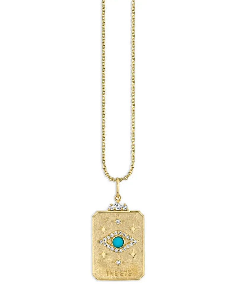 Sydney Evan 14kt Tarot Card Gelbgoldhalskette mit Anhänger Gold
