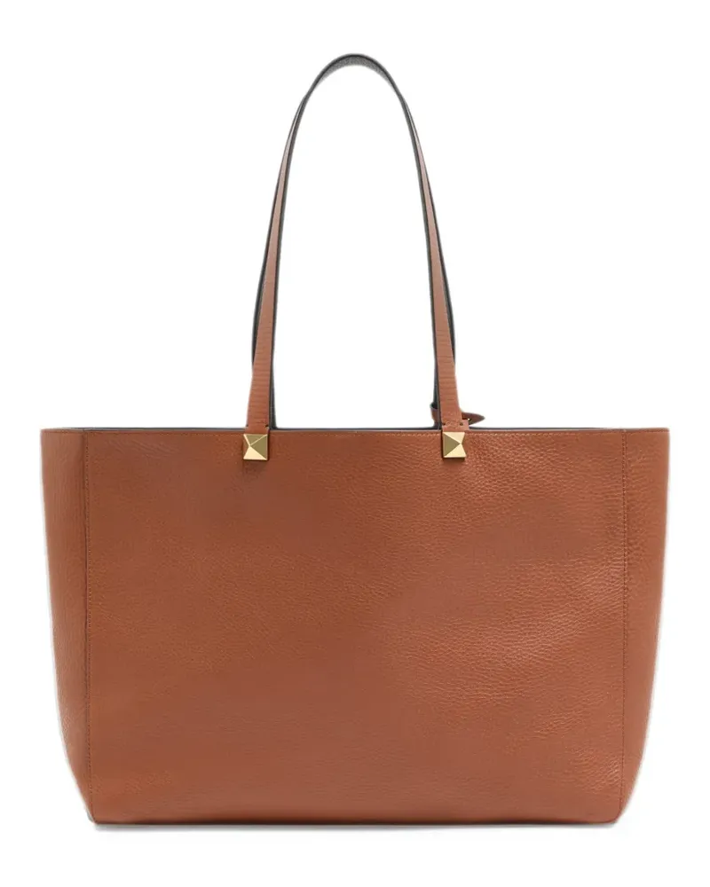 Valentino Garavani Kleine Rockstud Tote Bag aus wendbarem Kalbsleder mit Elchprint - Schwarz Schwarz