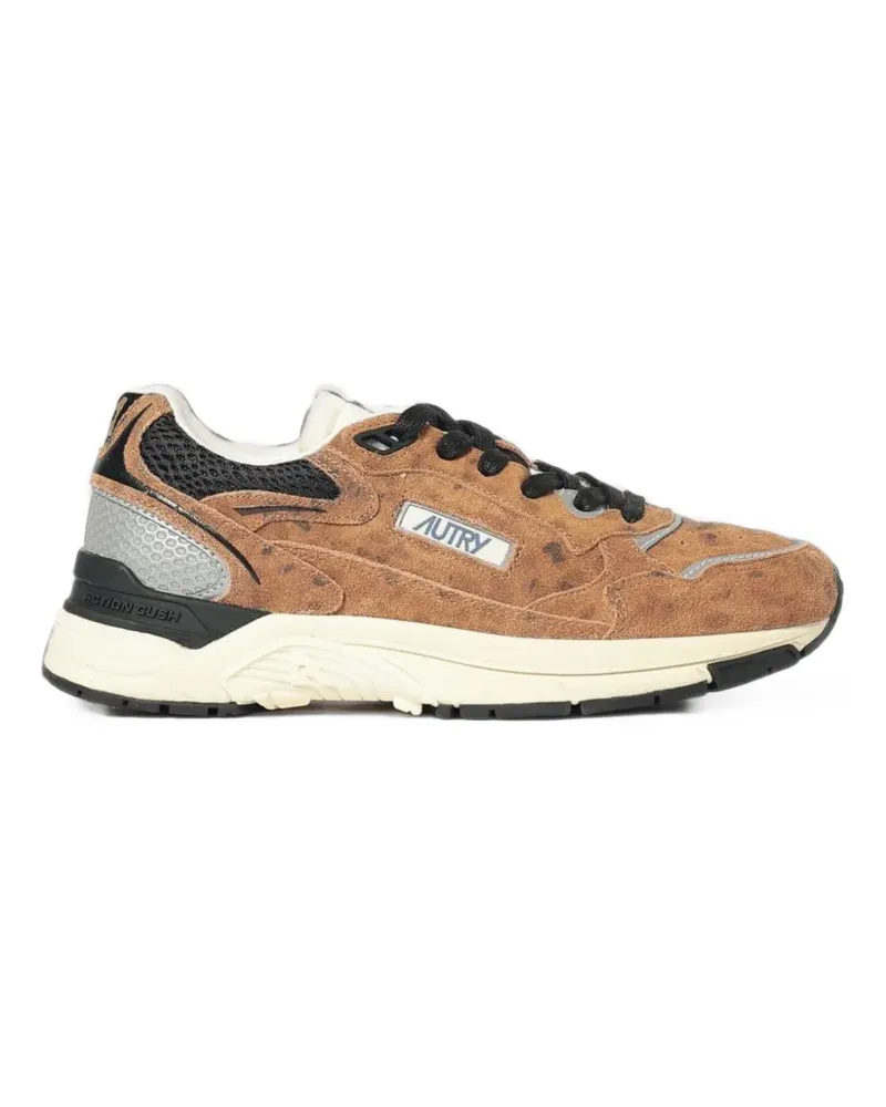 AUTRY Hyperway leopard-print panelled sneakers - Braun Braun